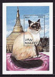 Мальдивы, 1994, Кошки, Архитектура, блок